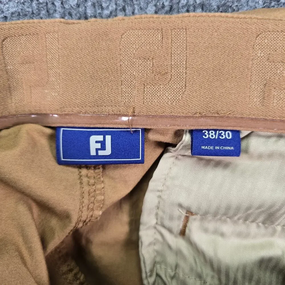 Footjoy Golf Pants Mens 38x30 (38x29) Brown Khaki Performance Stretch Chino